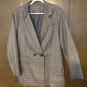 Oversized Plaid Blazer